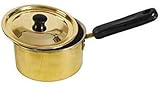 Spacetouch Messing Stielkasserolle Kochtopf Kochgeschirr Pfanne mit Griff Stielkasserolle Messing Milchkessel Pfanne mit Deckel