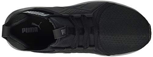 PUMA Puma Unisex-Child Enzo Sneaker, Black-Quiet Shade, 4 M US Big Kid