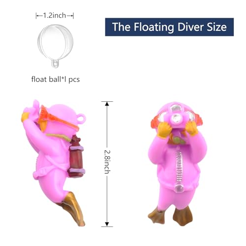 Image of onesimcr Floating Fish Tank Decorations, Aquarium Decorations, Lovely Diver Fish Tank Decorations, Floating Device Fish Tank Accessories,Suitable for All Kinds of Fish Tanks(Purple)