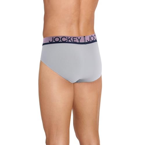 Jockey Men's Underwear True Style Brief - 3 Pack, Hiker/Grey Dove/Capeline Stripe, S3