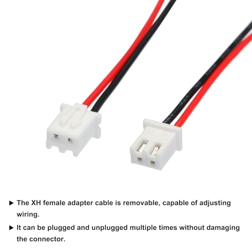 Conector XH 2 pines hembra 2.54 mm con cable 10 cm 10 piezas miniatura 4