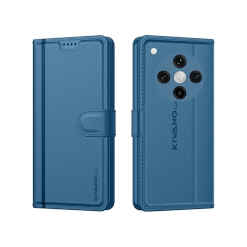 Image of KIVANO LUXE Compatible for Oppo Find X8 5G Luxury Handmade Leather Magnetic Flip Folio Case | Card Holder & Kickstand | Slim Protective Cover | Unisex - Blue
