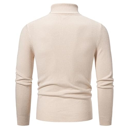 Men's Winter Turtleneck Sweater Solid Color Slim Fit Knitted Fashion Korean Style Casual Pullover3