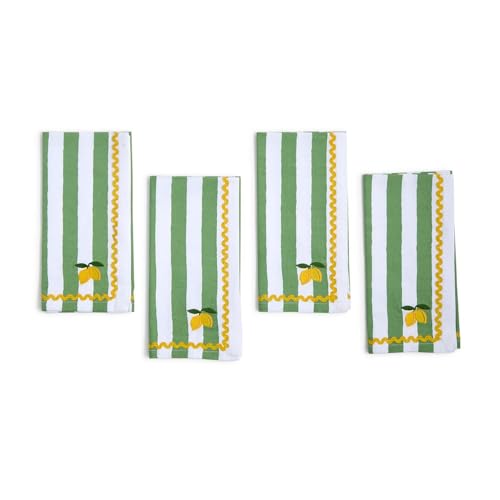 Servilletas de tela bordadas verde set 4 x 20 pulg miniatura 2