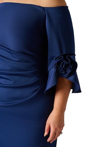 Image of Adrianna Papell Rosette Scuba Crepe Gown