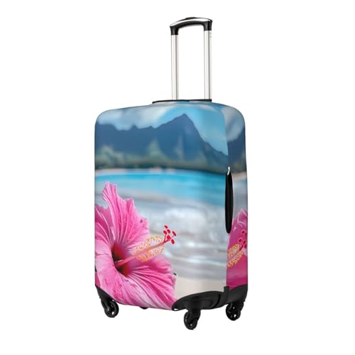 Hibiscus Flower Elastic Travel Luggage Cover, Washable Spandex Suitcase Protector, Anti-Scratch Fits 18-32 Inch2