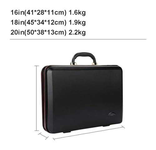 Suitcase Portable Password Box,Briefcase, Documents Data Box,Tools Instrument Box, Boarding Travel Box,Cash Suitcase (Color : Black, Size : 20in)3