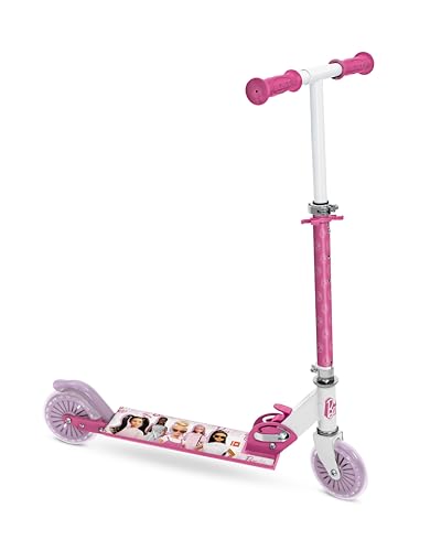 Mondo Toys - Scooter BARBIE - Trottinette 2 roues pliable en aluminium avec plateau extra grip et guidon réglable enfant / fille - 18081