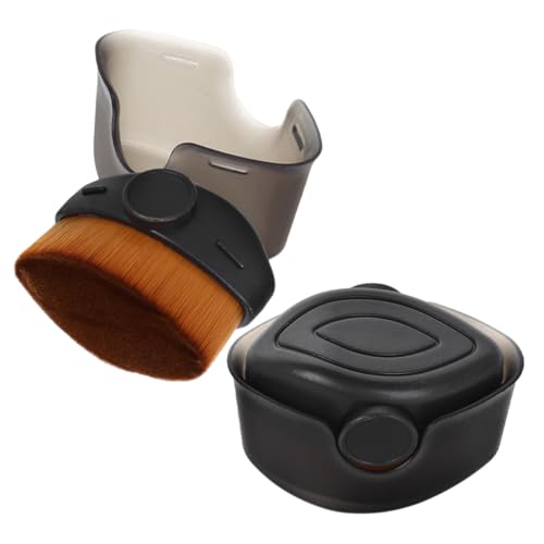 Ciieeo 2 Brochas de Base Densas para Maquillaje Líquido, Cerdas Suaves, Portátiles con Funda Protectora, Tamaño Compacto y Color Negro, Pinceles Versátiles para Base y Corrector, Uso