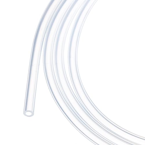 Rebower Tubo de Silicona de 5m (16 Pies) 1.5mm ID 3mm OD Transparente Tubo de Plástico Industrial de Silicona para Bombas Sifonado Drenaje Riego Elaboración Cerveza 1/16' x 1/8'