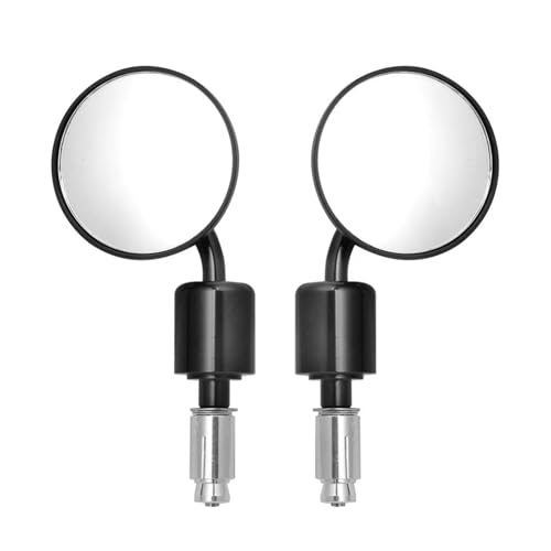 Espejos de manillar de aluminio CNC negro de 3 pulgadas con anclaje de alta resistencia