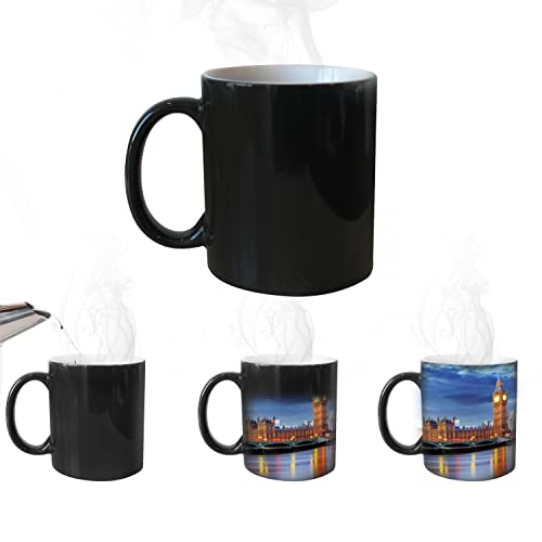 8PCS Color Changing Coffee Mugs 11OZ Sublimation Blanks Coffee Cups Set Ceramic Mugs for Coffee Tea Cocoa Milk,Personalized Gifts for Mother's Day,Christmas,Halloween(8 pcs Heat Sensitive Mugs)