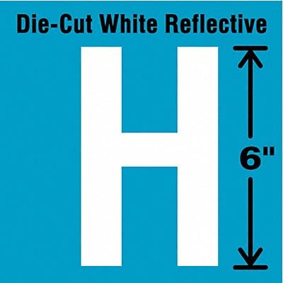 Die-Cut Reflective Letter Label, H, 6In H