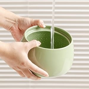 Miniatura 8 de Fuente de agua de cerámica para gatos, dispensador automático ultra silencioso de agua potable para mascotas para gatos en interiores con bonito