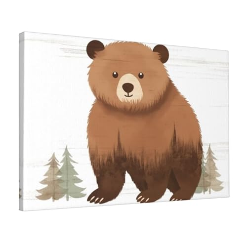 Toile murale imprimée ours d'art contemporain YoupO châssis premium