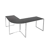 riess-ambiente.de Eck-Schreibtisch Big Deal Glas schwarz Bürotisch Schreibtisch Tisch Glastisch