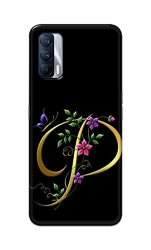 Image of Printed Hard Back Cover Case for Realme X7 Back Cover (Alphabet P) -1803