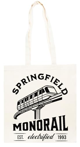 TAMBOOTEE Monorraíl De Springfield - Est 1993 Bolso Shopper Unisex Totebag De Algodón Beige Totebag Cotton