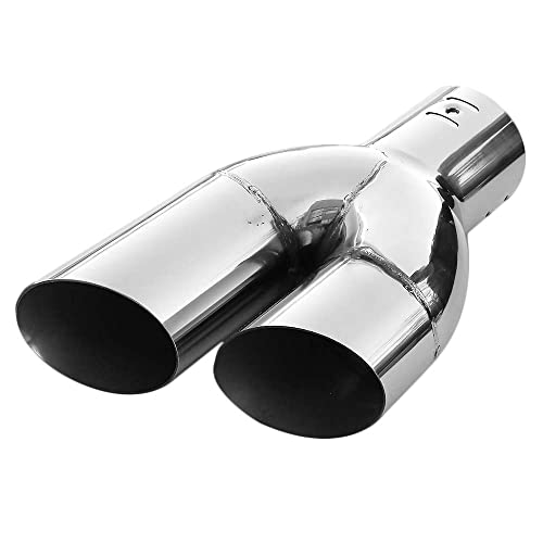 Double Embout Tuyau De Sortie Pot D'échappement 55mm Diamètre Intérieur Acier Inoxydable Universel