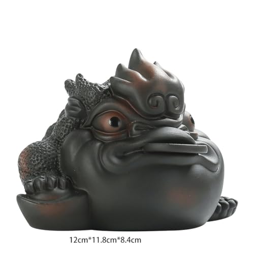 Animal de Compagnie thé Crapaud Doré en Sable Violet ENGENDER d'Art Chinois - 3