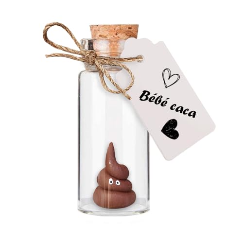 Bébé caca dans une fiole, animal de compagnie mignon, fausse crotte, cadeau adorable et charmant, farce ou cabinet curiosités décalées