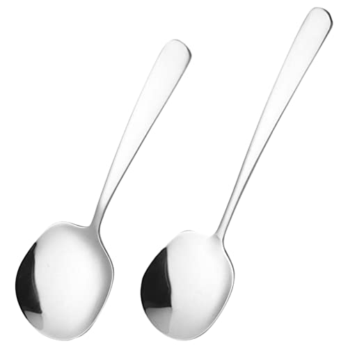 SHERCHPRY 2pcs Serving Spoon Dinner Spoons Kitchen Spoon Metal Serving Utensils Comically Cooking Spoon Wicked Spoon Mixing Spoon Portion Control Spoons Stainless Steel Buffet Big Spoon
