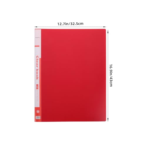 Classeur rouge PP résistant avec porte-documents transparents
