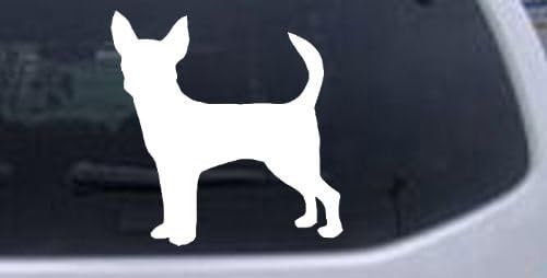 White 3in X 3in -- Chihuahua Dog Animals Car Window Wall Laptop Decal Sticker