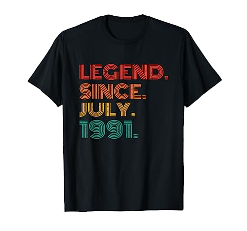 Legend Since July 1991 Birth Of Birthday Idea 1991 Vintage Camiseta