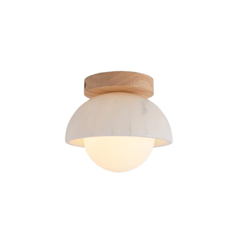 LYOUAE Nordic Modern White Marble Ceiling Lamp Fixtures Vintage Hallway Semi Flush Mount Ceiling Light