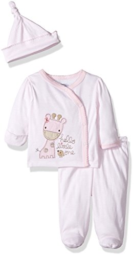 Image of Gerber Baby-Girls 3-Piece Shirt, Footed Pant And Cap Set - Closeout