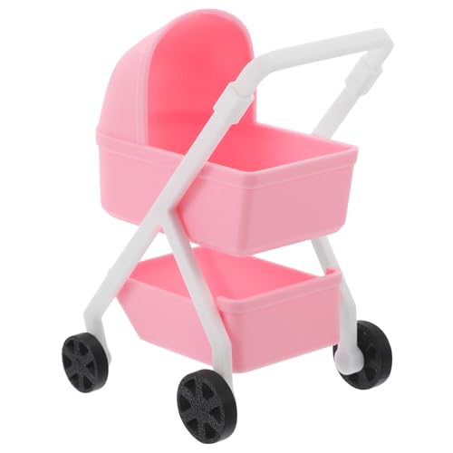 MOLUCKFU Maßstab Realistischer Plastik Puppenbabywagen für Puppenhaus Dekoration Fördert Kreativität und Hand Auge koordination bei Kindern
