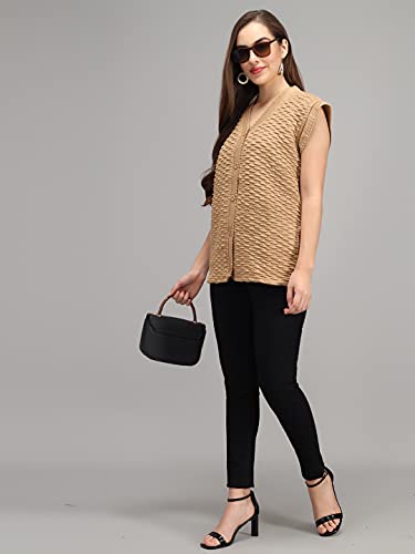 Image of eKools Women's Winterwear Woolen Sleeveless Sweaters (with Side Pockets)