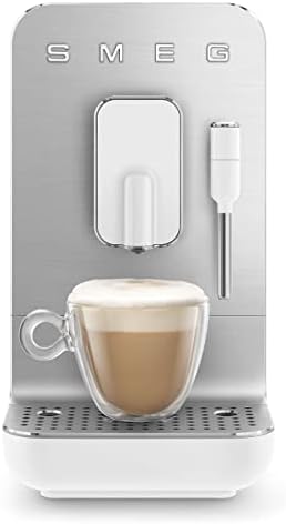 Smeg BCC02WHMUK Bean to Cup Coffee Machine, Retro 50's Style, Steam Wand, Matte White