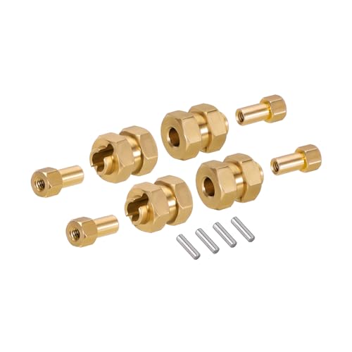 INJORA RC Brass Extended Hex Wheel Hubs for 1/24 RC Crawler Car Axial AX24 SCX24 90081 Upgrade Parts