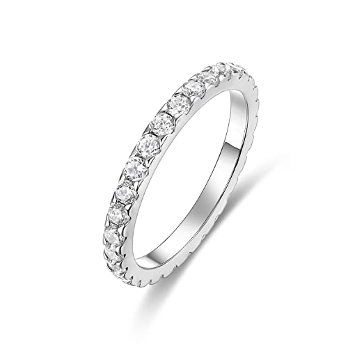Devin Rose Cubic Zirconia Eternity Wedding Band for Women Stackable Ring