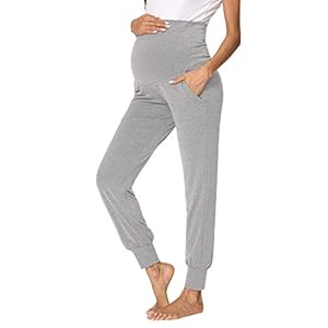 fitglam Women’s Maternity Pants Over Belly Lounge Pajamas Clothes Pregnancy Must Haves Joggers with Pockets