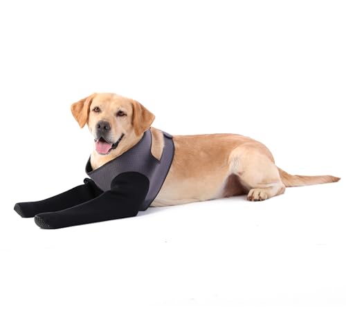 Dog Socks to Prevent Licking Paws ,Breathable Leg Sleeve to Stop Licking and Biting,Firm and Secure Protect Wounds Dog Recovery Sleeve Socks (Gray, Medium)