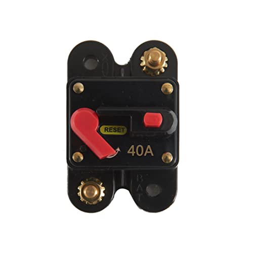 kitletsuit Circuit Breaker Reset Fuse Holder, 30 Amp -300 Amp Waterproof Circuit Breaker 12-24 V (40A)