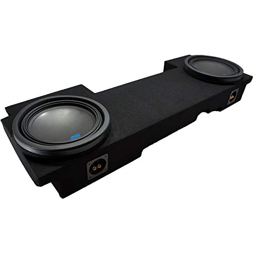Compatible with 2001-2006 Chevy Silverado HD Crew Truck Alpine Type S S-W10D2 Dual 10" Sub Box Enclosure with S-A60M Amplifier & 4GA Amp Kit