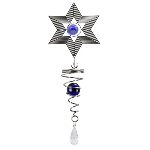 Sertay Reflectante Control Aves, Espiral Viento Reflectante, Carillón Viento Espiral, Repelente Pájaros Espiral Viento, Adecuado para Jardines, Balcones, Huertos, Casas, Cercas, Etc (Pentagrama)