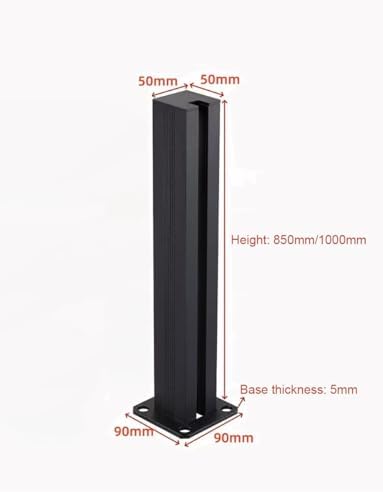 Stylish Glass Panel Posts for Balconies & Stairs - Square Base Railing, Corner Support Bar, 1000MM, Modern Design, Durable, Easy Installation, Perfect for Indoor & Outdoor Use.