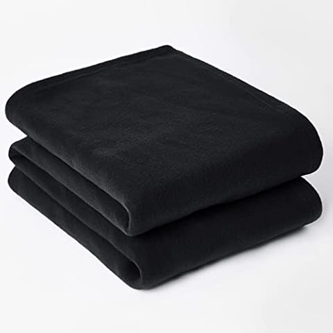 Dreamscene Large Black Polar Fleece Throw Cover