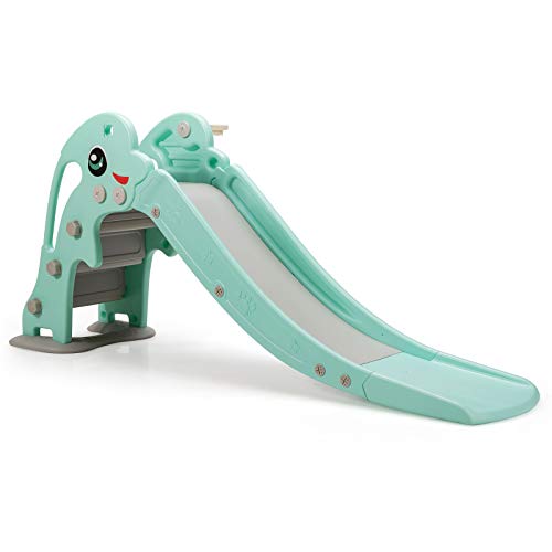 Olakids 3 In 1 Toddler Slide, Indoor Outdoor Kids Freestanding Climber Playset With Basketball Hoop And Ball, Boys Girls Playground Toy Gift Easy Set Up (Green) #TOP9