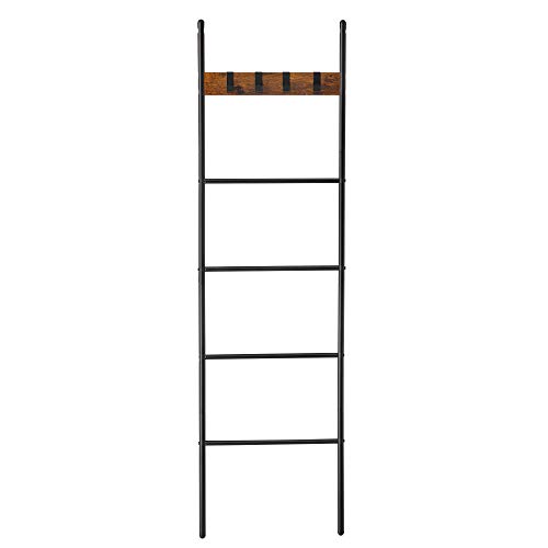 Catálogo para Comprar On-line Toalleros de pie del mes. 50 VASAGLE Toalllero Escalera, Escalera para Toallas de 5 Niveles, 44 x 160 cm, Marco de Metal, con 4 Ganchos, para Mantas, Toallas, Bufandas, Estilo Industrial, Marrón Rústico y...