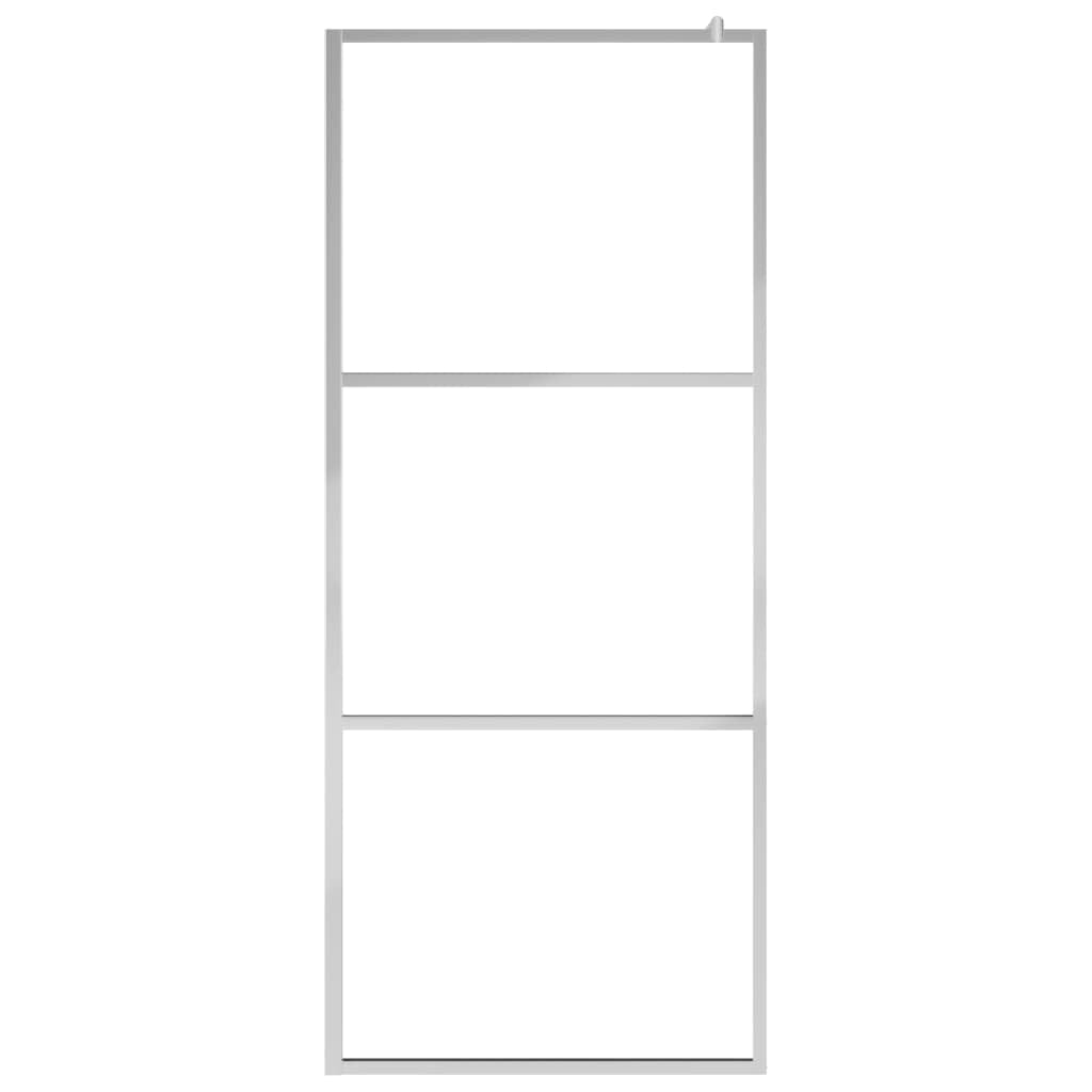 vidaXL Mampara de Ducha Accesible Frontales Puerta Fijo Cabina para Baño Partición Cubículo Apertura Central Vidrio ESG Claro 80x195 cm