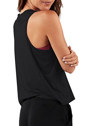 LASLULU Womens Crop Tops Sleeveless Workout Tops Halter Neck Cropped Tank Flowy Athletic Shirts Muscle Tank2