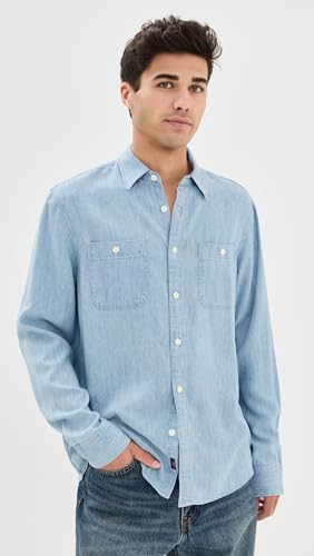Faherty Men's Tried and True Chambray Workshirt2