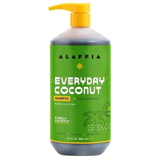 Alaffia EveryDay Coconut Shampoo - Normal to Dry Hair, Helps Gently Clean Scalp and Hair of Impurities with Ginger and Coconut Oil, Fair Trade, PURELY COCONUT, 32 Fl Oz