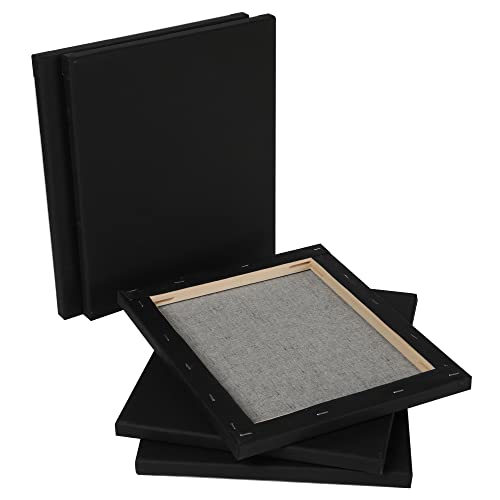 Zingarts Black Canvas,11X14 Inch 6-Pack, 100% Cotton Primed Acid-Free Stretched Black Canvases For Painting, Art Supplies For Acrylic Pouring, Oil Painting And Watercolor Paints #TOP2